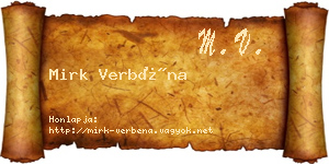 Mirk Verbéna névjegykártya